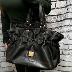 Chic Black Leather Tote Bag